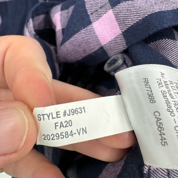 J. Crew Classic Fit Pink Purple Plaid Button Front Women 6 Western Preppy Top - Picture 8 of 8